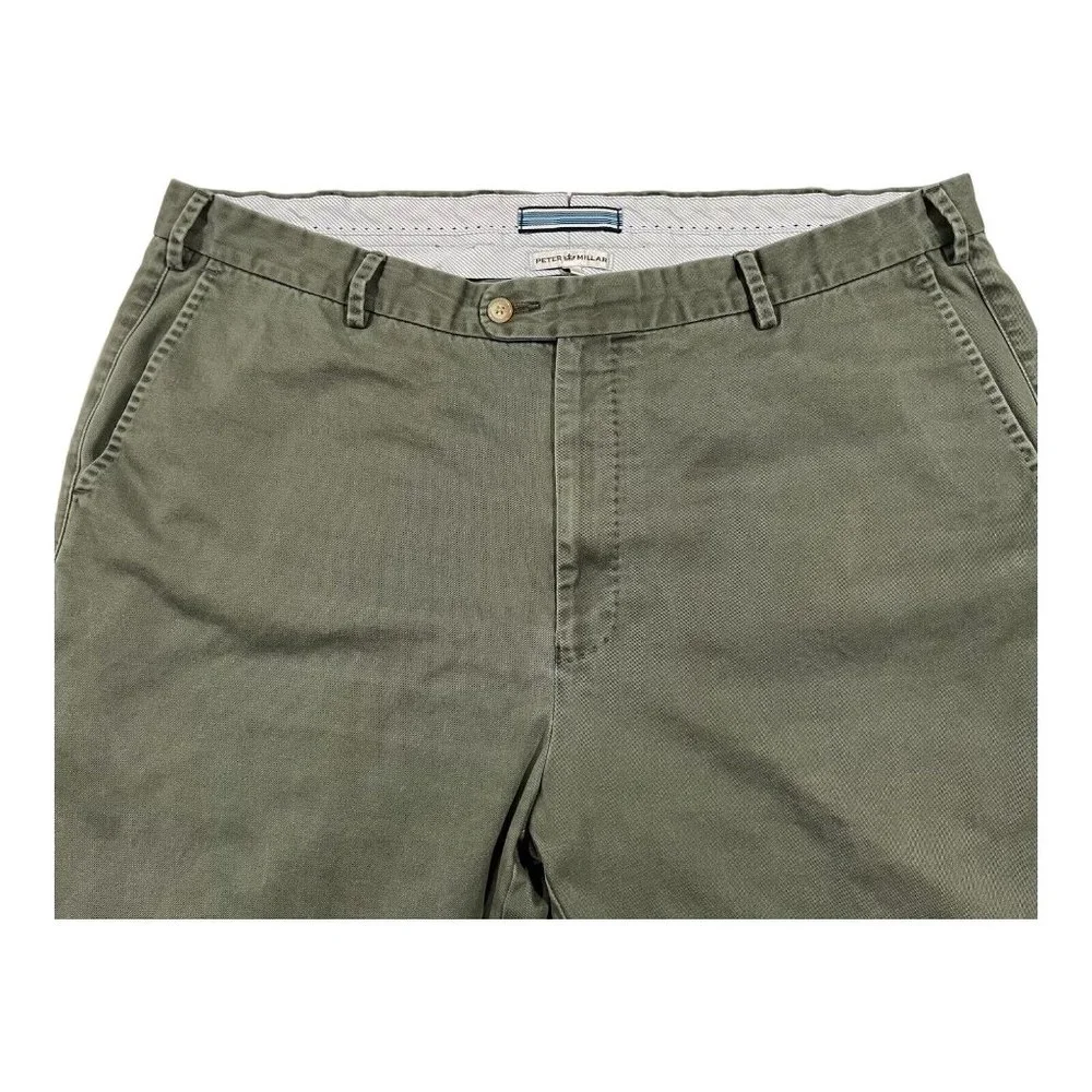 Peter Millar Pants Mens‎ 40 Casual Work RN 100308 Green 100% Genuine Pima Cotton